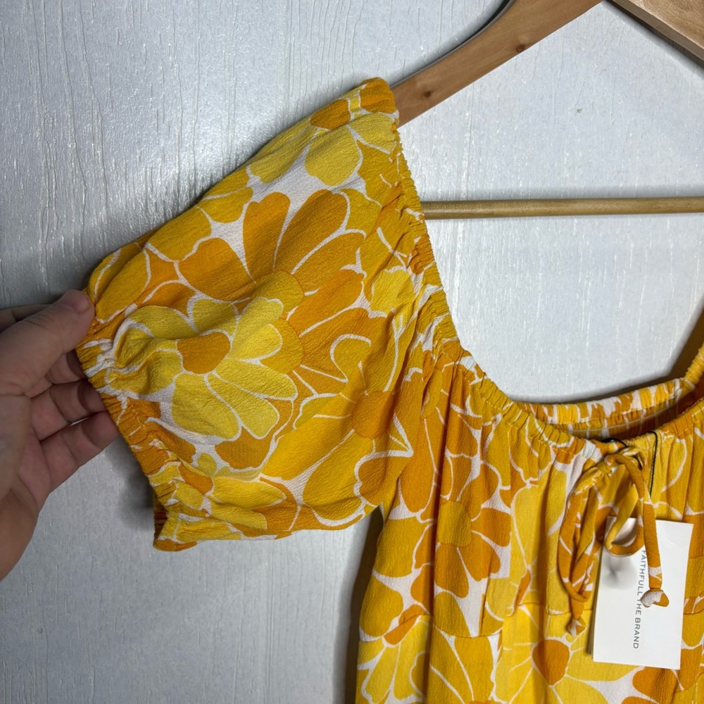 NWT Faithful the Brand Revolve Lovita mini dress Canaria marigold size US 6 - Picture 4 of 12
